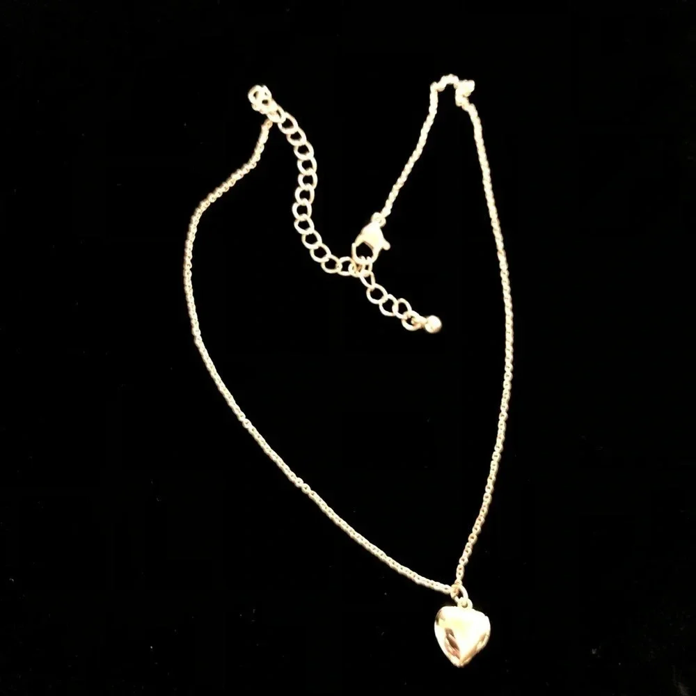 Shiny Gold‎ Tone Little Girls Heart Locket Necklace 12”-16” Delicate Wedding